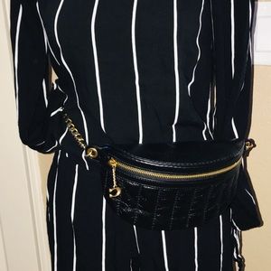 Coach leather chain waist bag